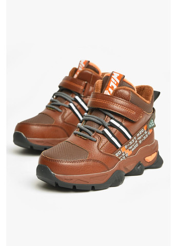 Коричневые кэжуал осенние ботинки детские демисезонные коричневого цвета Let's Shop