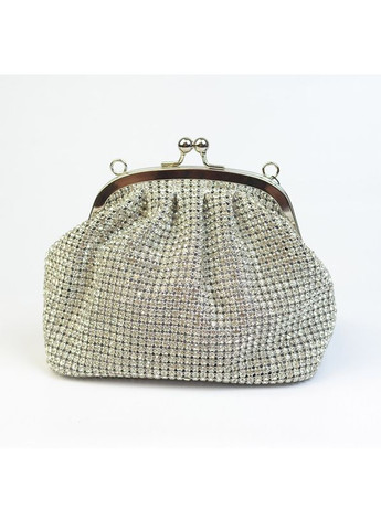 Серебристый маленький вечерний парадный клатч из камней на цепочке Alex&Mia (354182786)