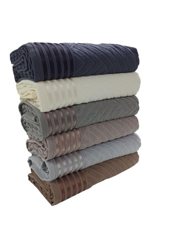 Набір 2 махрові рушники для ванної LUX COTTON YENI 70*140см + 50*90см, срібний No Brand сріблястий