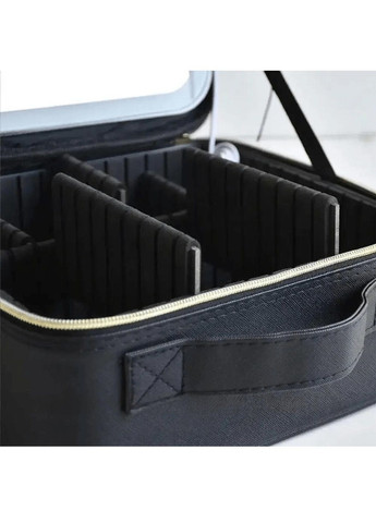 Дорожная косметичка чемоданчик органайзер водонепроницаемая с зеркалом подсветкой для косметики 26х23х11 см (479849-Prob) Черная Unbranded (324950254)