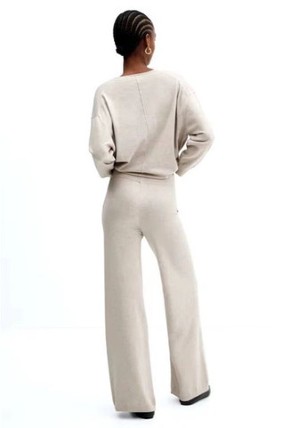 Трикотажні брюки 17055759 L Бежеві Mango (372084204)