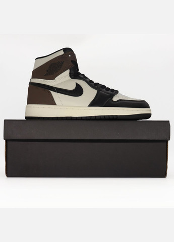 Кроссовки женские и мужские Nike Jordan 1 Retro Dark Mocha | Найк Аир Джордан 1 Ретро Дарк Моча черно-белые No Brand чёрно-белые всесезоны (307288649)