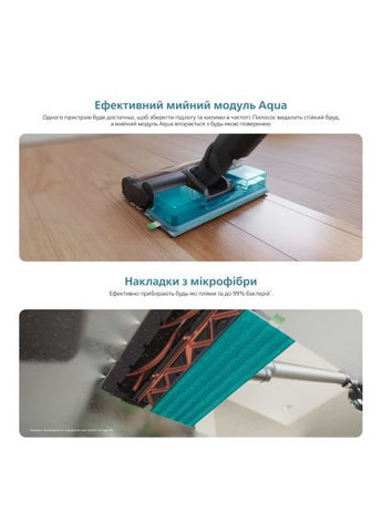 Купити 🔥 Моющий Пылесос XC7055/01 Aqua | 🌪️ PowerCyclone 12, до 80 мин Роботы | Моющий Модуль Aqua + LED Насадки | Сухое т Philips (366883035)