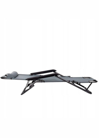 Шезлонг крісло-лежак для пляжу тераси та саду сірий (2104618500) Springos Zero Gravity (324744520)