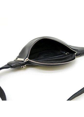 Чоловіча шкіряна сумка на пояс бананка через плече для телефону та документів середня Чорний 38668 TARWA (352165949)