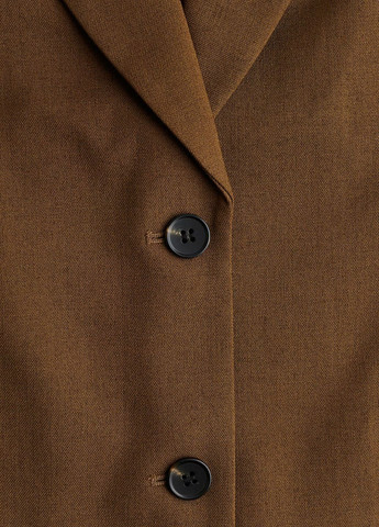 Коричневый женский жакет H&M однотонный - демисезонный