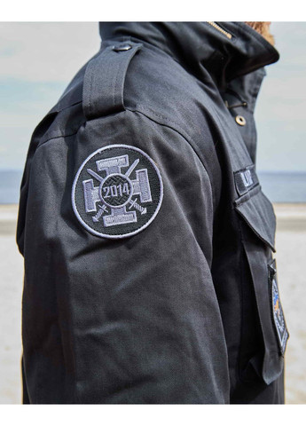 Чорна демісезонна куртка m-65, чорна з українськими нашивками 2xs Olymp 22-PM-M65-H-KH