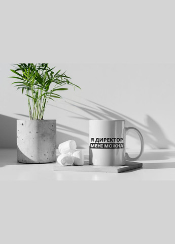 Чашка керамічна з принтом "Я Директор мені можна" 330 мл, біла No Brand (324262730)