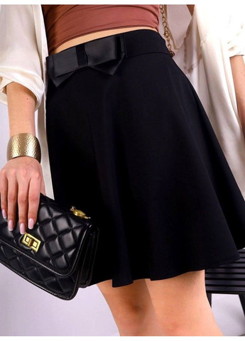 Черная юбка женская бантик черная BSZZ