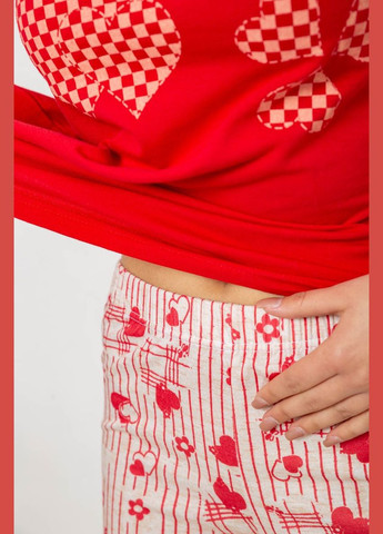 Червона піжама жіноча з принтом, колір червоний, 243r15726 Polkan