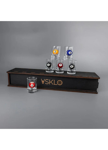 Набор рюмок 6 шт. вставки: шар для бильярда | Изделия ручной работы Handmade 225-001-049 (366889337)