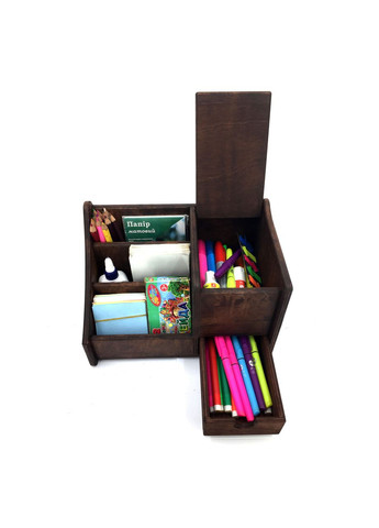 Органайзер настільний з дерева Борден капучино (КНЦ-007809) No Brand (328225485)