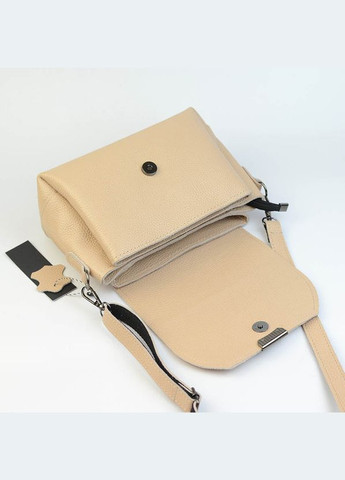 Пудровая женская маленькая кожаная сумка кросс-боди через плечо на три отделения Serebro (322846288)