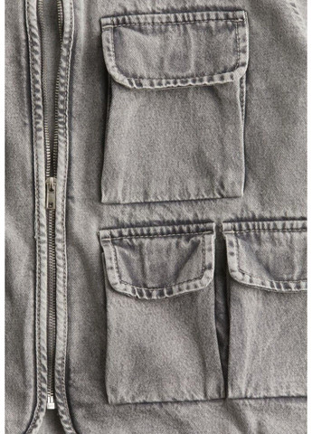 Сіра демісезонна жіноча універсальна джинсова куртка н&м (57306) xs сіра H&M