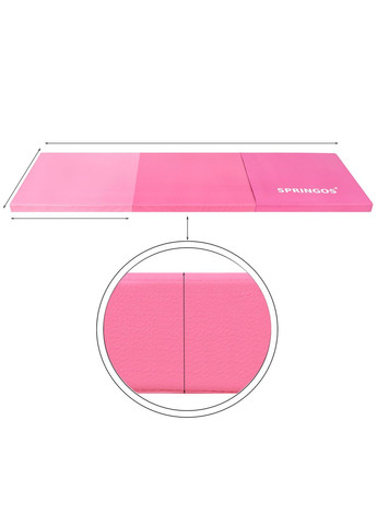 Мат гімнастичний складний 180 x 60 x 5.5 cм Pink Springos fa0140 (275095117)