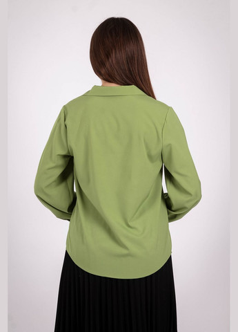 Светло-зелёная блузка женская 052 однотонный софт яблочная Актуаль