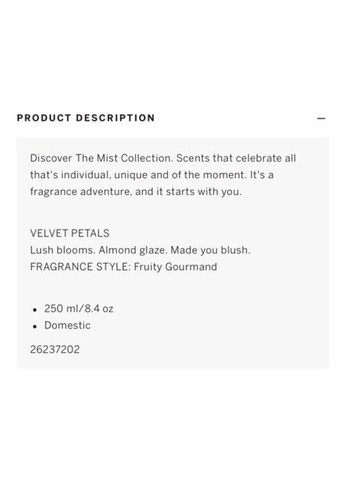 Парфумований набір із двох містів для тіла Velvet Petals із шиммером та без (2х250 мл) Victoria's Secret (279363926)