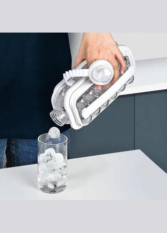Портативная силиконовая форма ICE Cube Tray для льда бутылка 2в1 на 17 шариков белый (2104618556) No Brand (333020347)