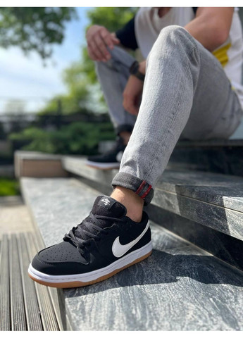 Чорні Зимовий кросівки чоловічі nike sb dunk black gum найк сб данк No Brand
