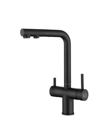 Комплект чорної мийки на кухню та змішувача з нержавіючої сталі NB-7048 Nett (336935153)