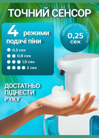 Дозатор для жидкого мыла сенсорный автоматический диспенсер настенный аккумуляторный мыльница на аккумуляторе PowerPlant (328937400)