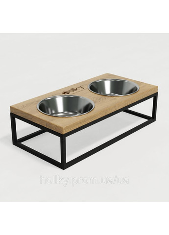 Миски на підставці для середніх собак та великих котів Base M (2 × 0,95 л) BM-422110-BLNT Hollky (365652763)
