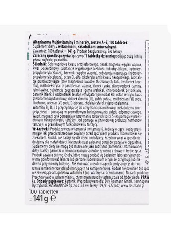 Мультивитаминный комплекс с 21 витамином A-Z Depot Multivitamin + Mineral 100 шт No Brand (366889538)