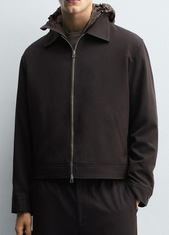 Коричневая демисезонная куртка Zara