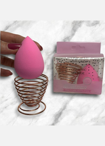 Спонж для макіяжу на металевій підставці, рожевий No Brand (302490851)