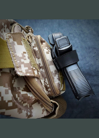 Кожаная кобура под GLOCK 17 на MOLLE, черная No Brand (339621686)