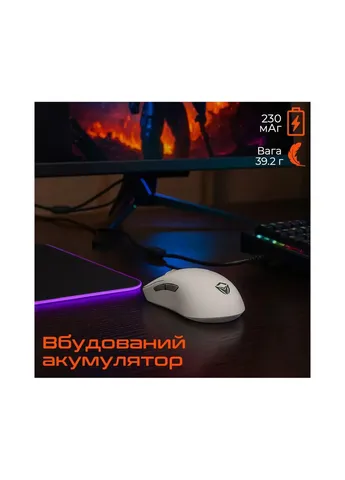 Мишка (MT-GW40-B) MEETION GW40 Bluetooth/Wireless/USB White (399995963)