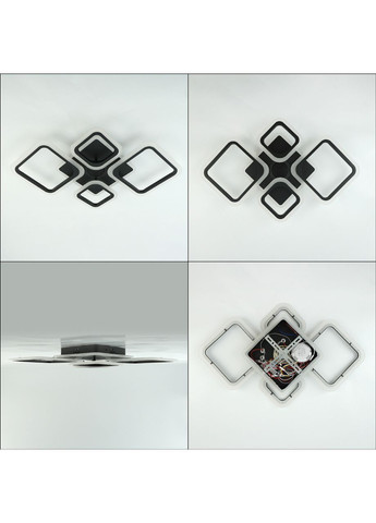 Смарт люстра с колонкой управляемая светодиодная OVAL RGB MUSIC 5S 85 Вт 725x460x80 мм Черная ESLLSE (360423510)