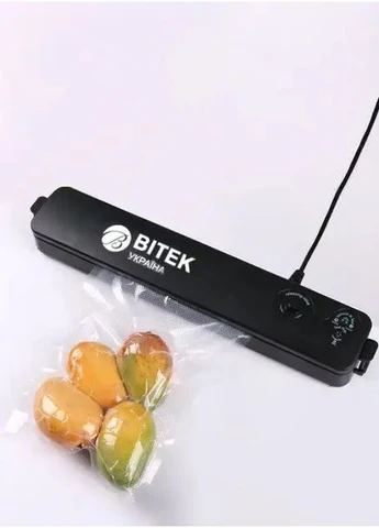 Вакуумний пакувальник для продуктів Вitek BT-410Y 110Вт вакууматор ручний побутовий LED-індикатор роботи Чорний ВІТЕК (381399860)