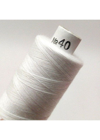 Нитки в котушках, для шиття 100% поліестер 40/2 (боб 200 м х 10) білі Plus-plus (352746712)