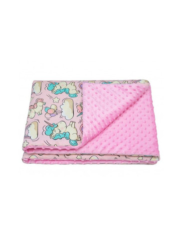 Плед дитячий плюшевий Єдинороги Рожевий No Brand плед (301021245)