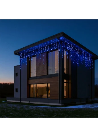 Уличная гирлянда Бахрома 25 м 405 LED черный провод Синий 25MBBL Garlando (396558546)