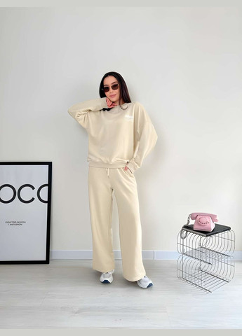 Весенний костюм брюки палаццо + свитшот тринитка петля, женский... No Brand (329890464)