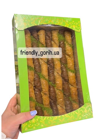 Пахлава асорті з какао, волоським горіхом, фісташкою 1кг Amanti (329872685)