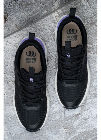 Кросівки жіночі чорні демісезонні 346951 Where Uwear чорні (371882248)