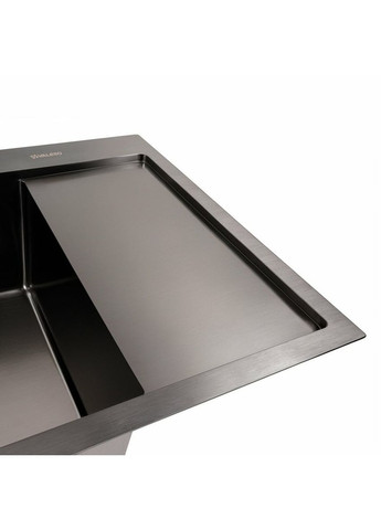 Кухонная мойка CM 65*50 L черная PVD Handmade (круглый сифон 3,0/0,8) Valeso (336937516)