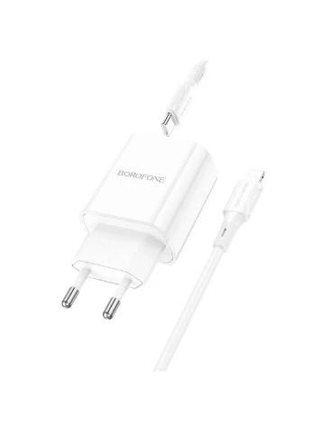 Сетевое зарядное устройство для быстрой зарядки + кабель Lightning BA78A |PD20W+QC3.0| Borofone (337351379)