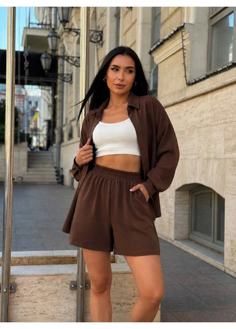 Костюм жіночий легкий шорти+сорочка Fashion (395478394)