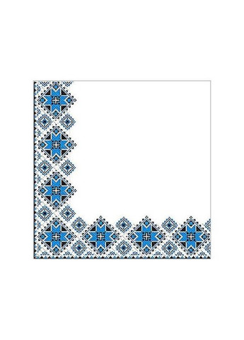 Набор 3 уп. Декоративные бумажные салфетки с рисунками двухслойные 50 шт/уп 33х33см Вышиванка Синий La Fleur (328265840)