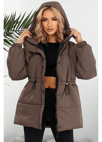 Черная демисезонная куртка женская демисезонная коричнивого цвета Let's Shop