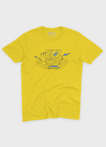 Жовта демісезонна футболка для дівчинки з патріотичним принтом (ts001-4-sun-005-1-087-g) Modno
