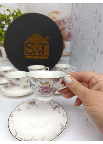 Кофейный сервиз Саргаз фарфор 80 мл 12 предметов 6 персон 1451-00 SNT (364274506)