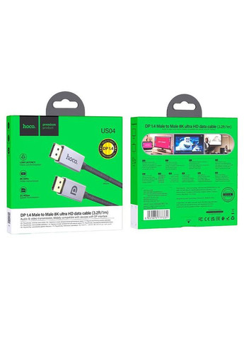 Кабель US04 8K Ultra HD DisplayPort to DisplayPort 1m Black Hoco (368698031)