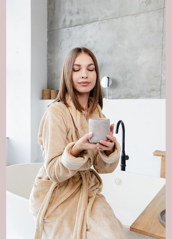 Махровий жіночий халат з кишенями (плюс сайз ) HC (h001-8577-034) No Brand (304610333)