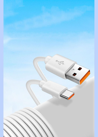 Кабель USB Type-C 2A длиной 6 м для зарядки и питания Белый ( код: USB/Type-C6m ) Digital (325449225)