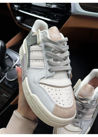 Серые демисезонные кроссовки мужские adidas forum low white green 2.0 адидас форум No Brand